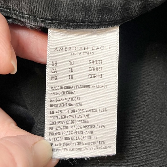 American Eagle Highest Rise Jegging 10 SHORT petite black stretch high waist - Picture 7 of 12